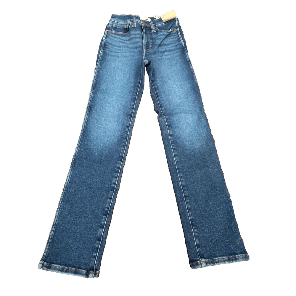 NWT Madewell Blue Medium Wash Denim High Rise Narrow Leg Stovepipe Jeans Size 24